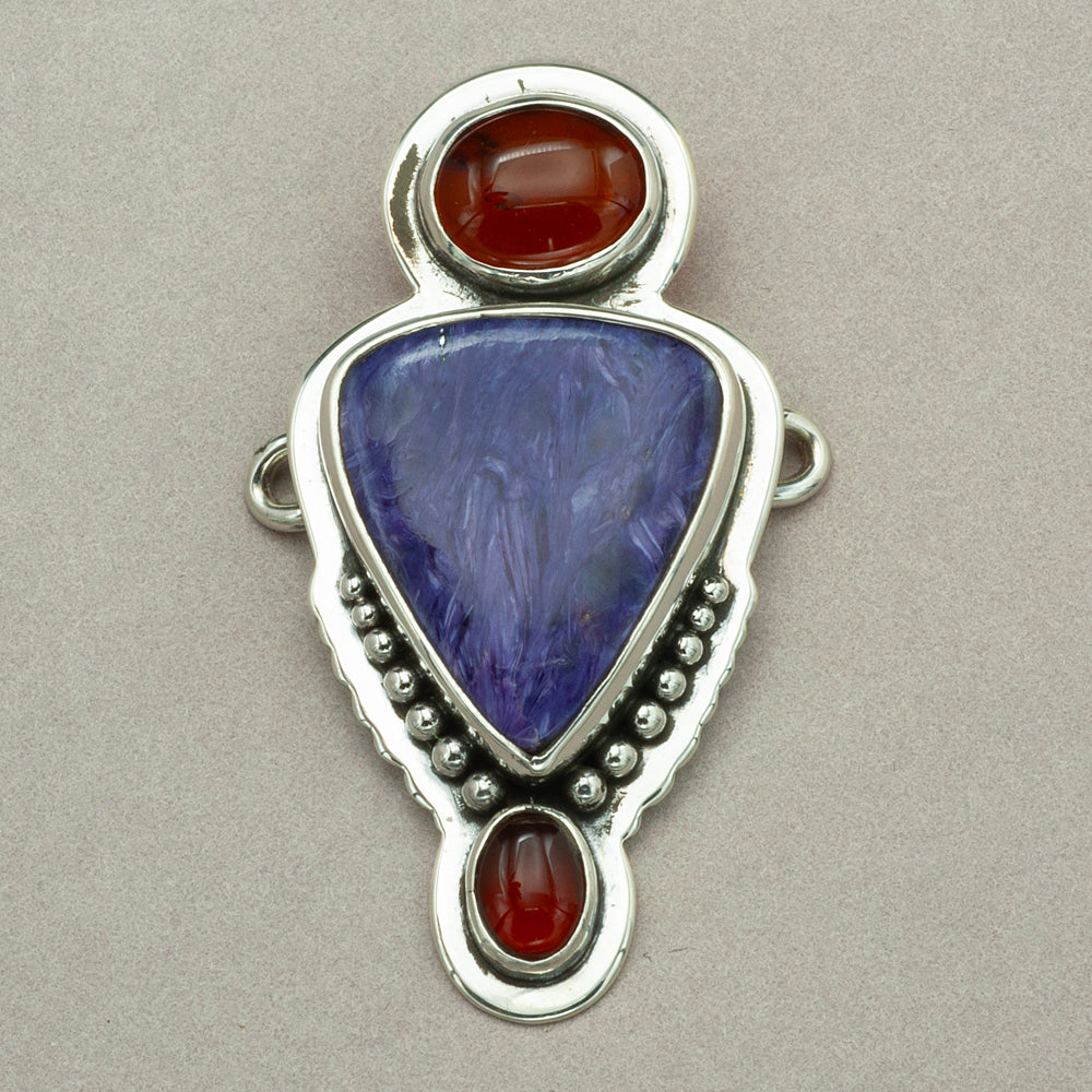 Tabra Charoite and Amber Charm