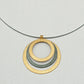 Maria Rzewuska Two Toned Gold Vermeil and Sterling Silver Circular Pendant Necklace