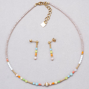 Coeur de Lion Amazonite Agate and Quartz Necklace and Earrings Set