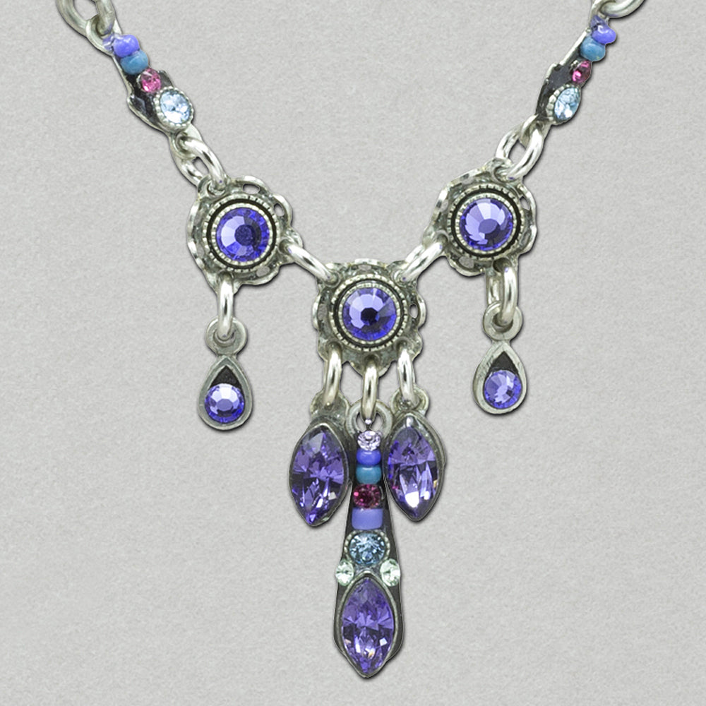 Firefly Navette V Waterfall Necklace - Tanzanite