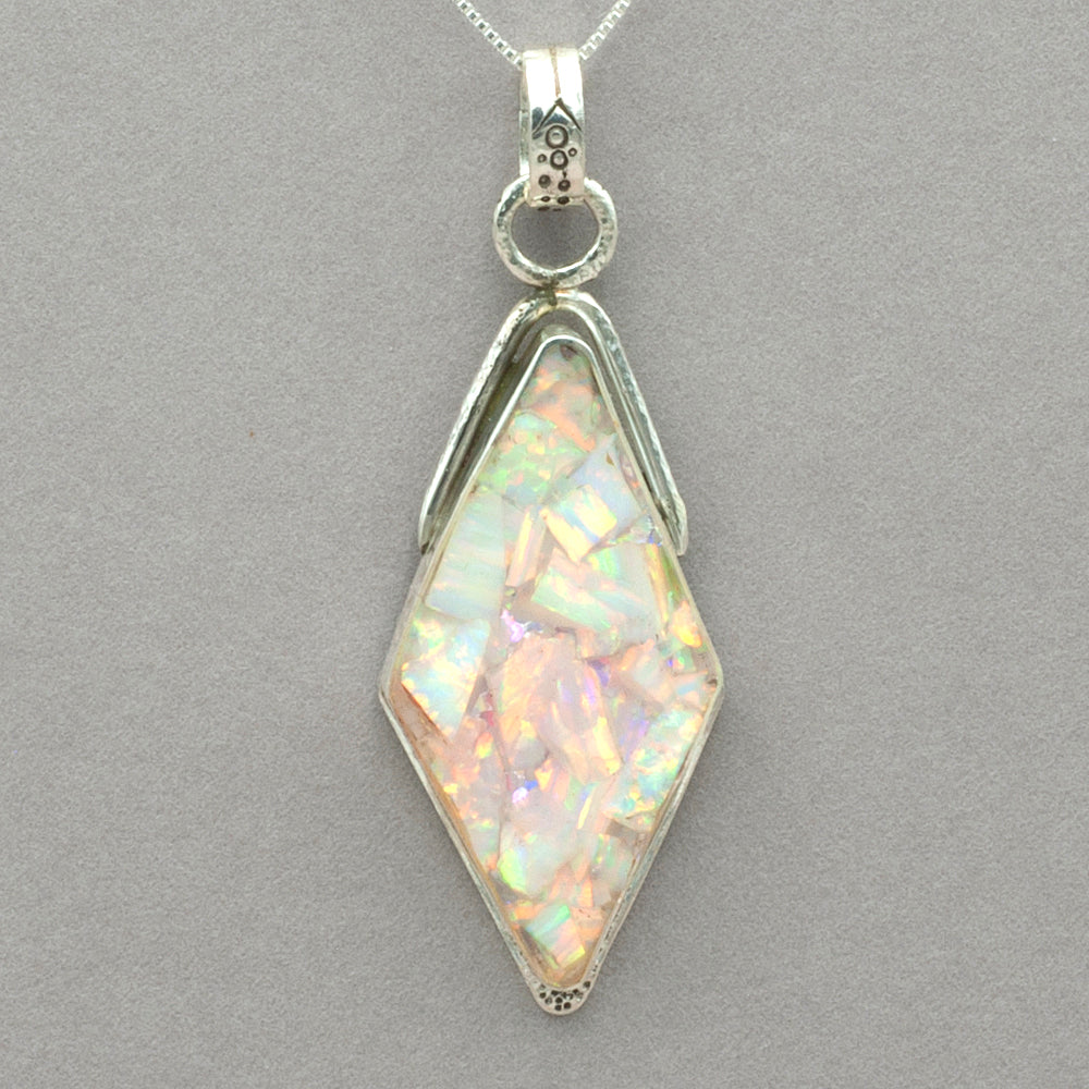 Jim Kelly Opal Mosaic Diamond-Shaped Pendant