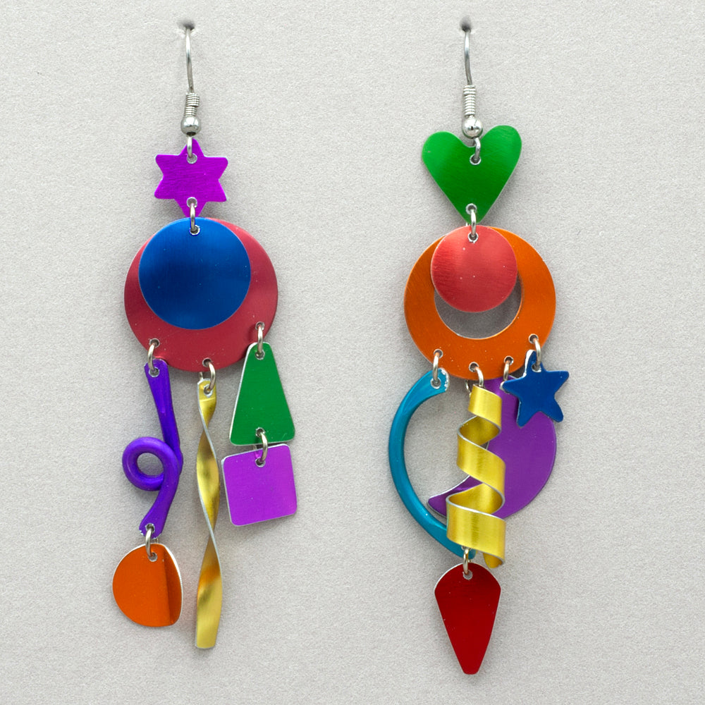 Sylvi Harwin Aluminum Asymmetric Earrings