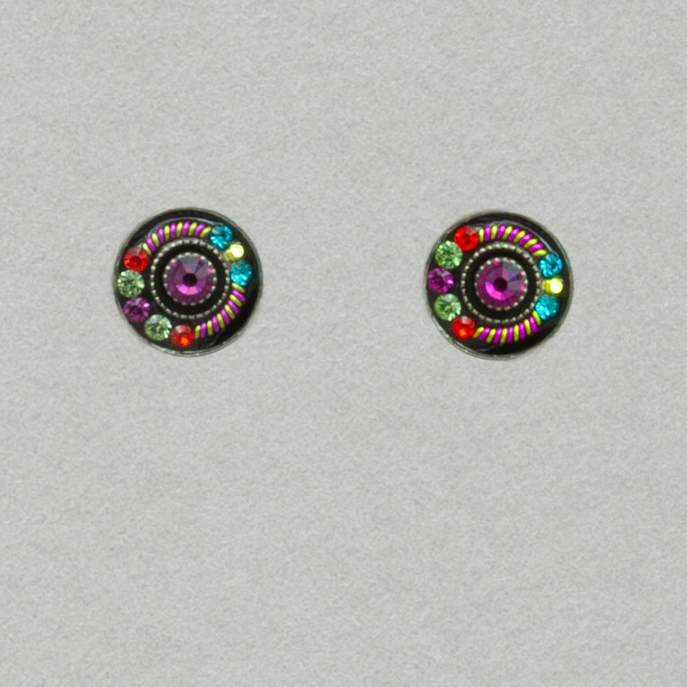 Firefly Stud Mini Round Shaped Post Earring - Multicolor