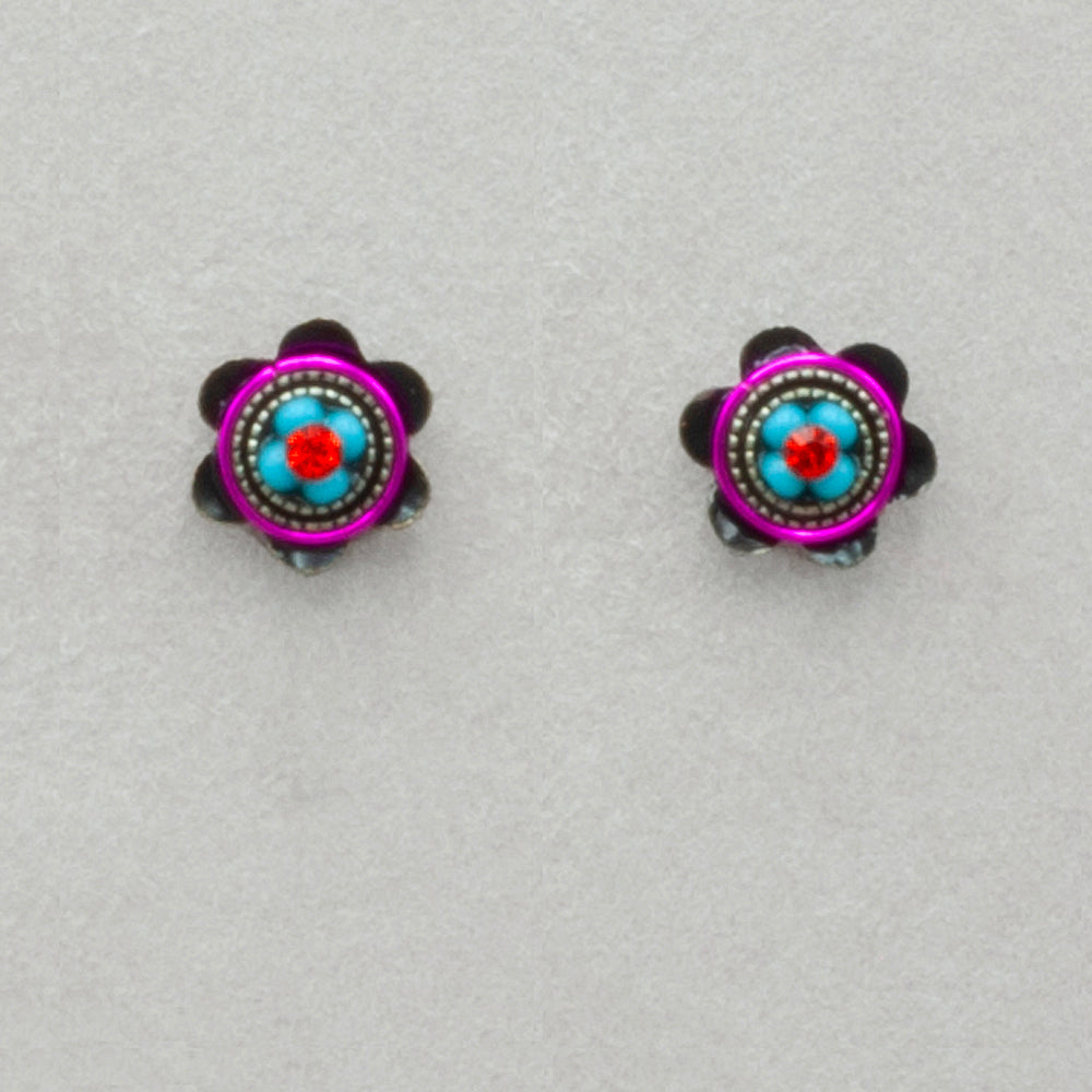 Firefly Stud Mini Flower Post Earring - Multicolor