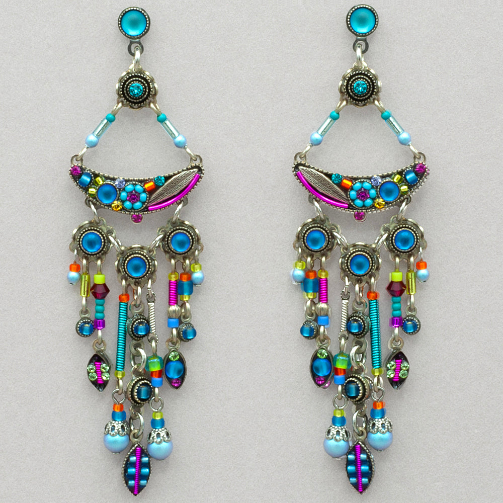 Firefly Botanical Moonlight Cascade Chandelier Post Earring - Multicolor