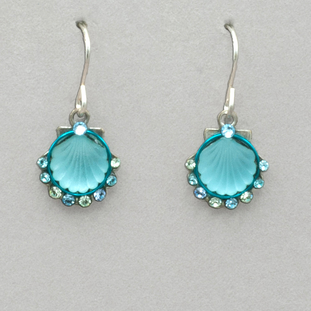 Firefly Ocean Beach Pearl small Shell Earring - Aqua