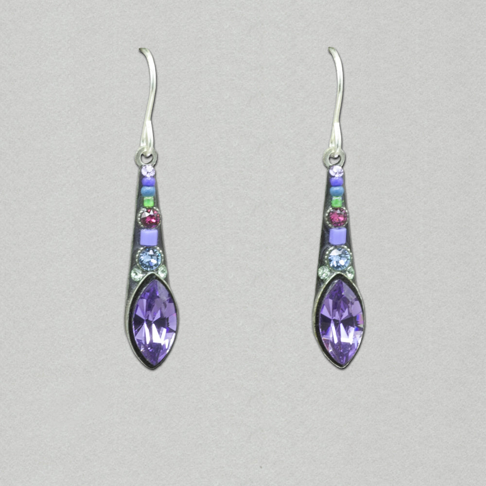 Firefly Navette Elongated Drop Medium Earring - Tanzanite