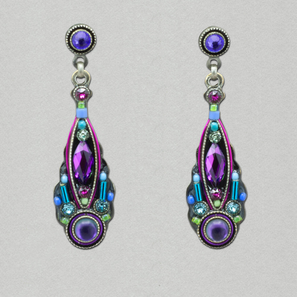 Firefly Slim Navette Post Earring - Tanzanite