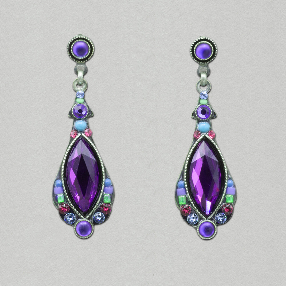 Firefly Large Crystal Post Earring - Tanzanite