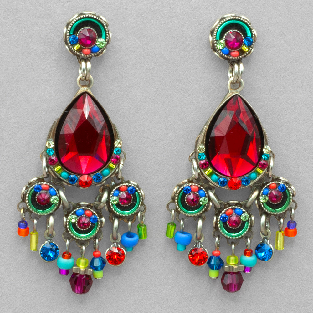 Firefly Elizabeth Chandelier Post Earrings- Red