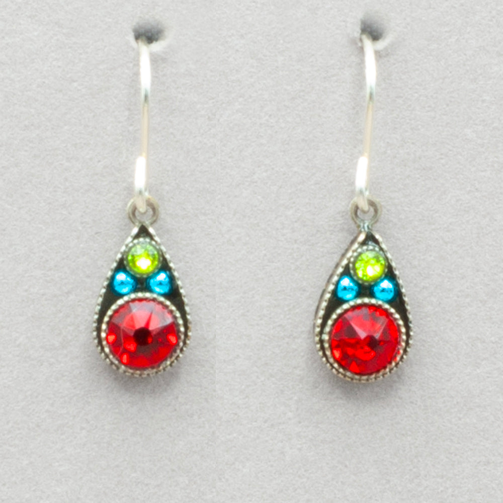 Firefly Domas Drop Earrings - Red