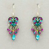 Firefly Mosaic Heart Earrings With Dangles