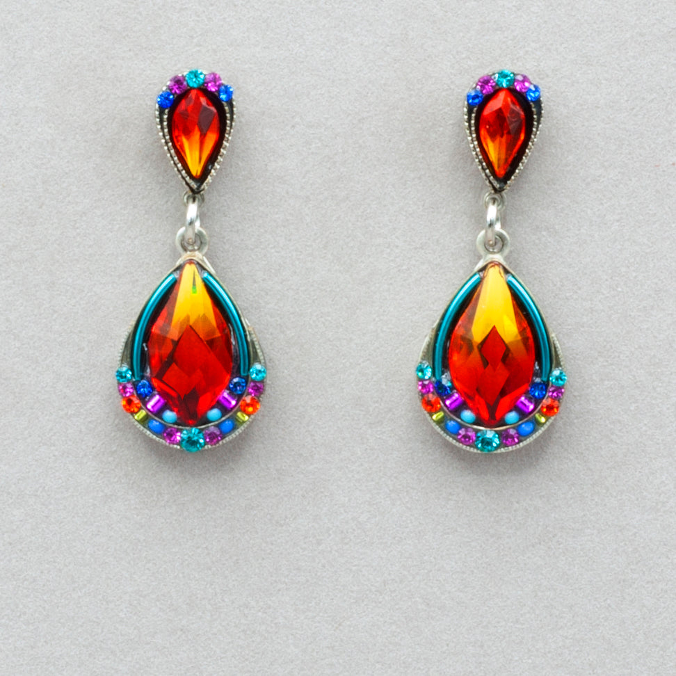Firefly Contessa Wide Drop Post Earrings - Multicolor