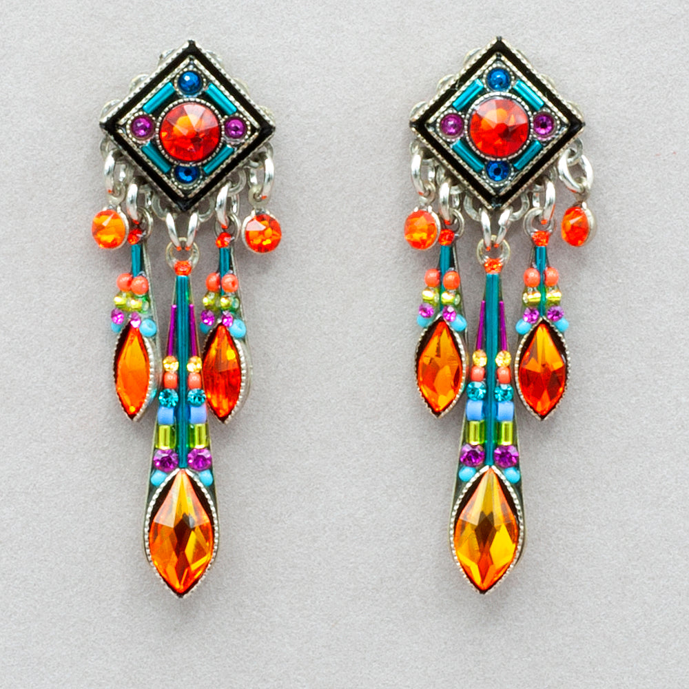 Firefly Contessa Diamond Chandelier Post Earrings - Multicolor