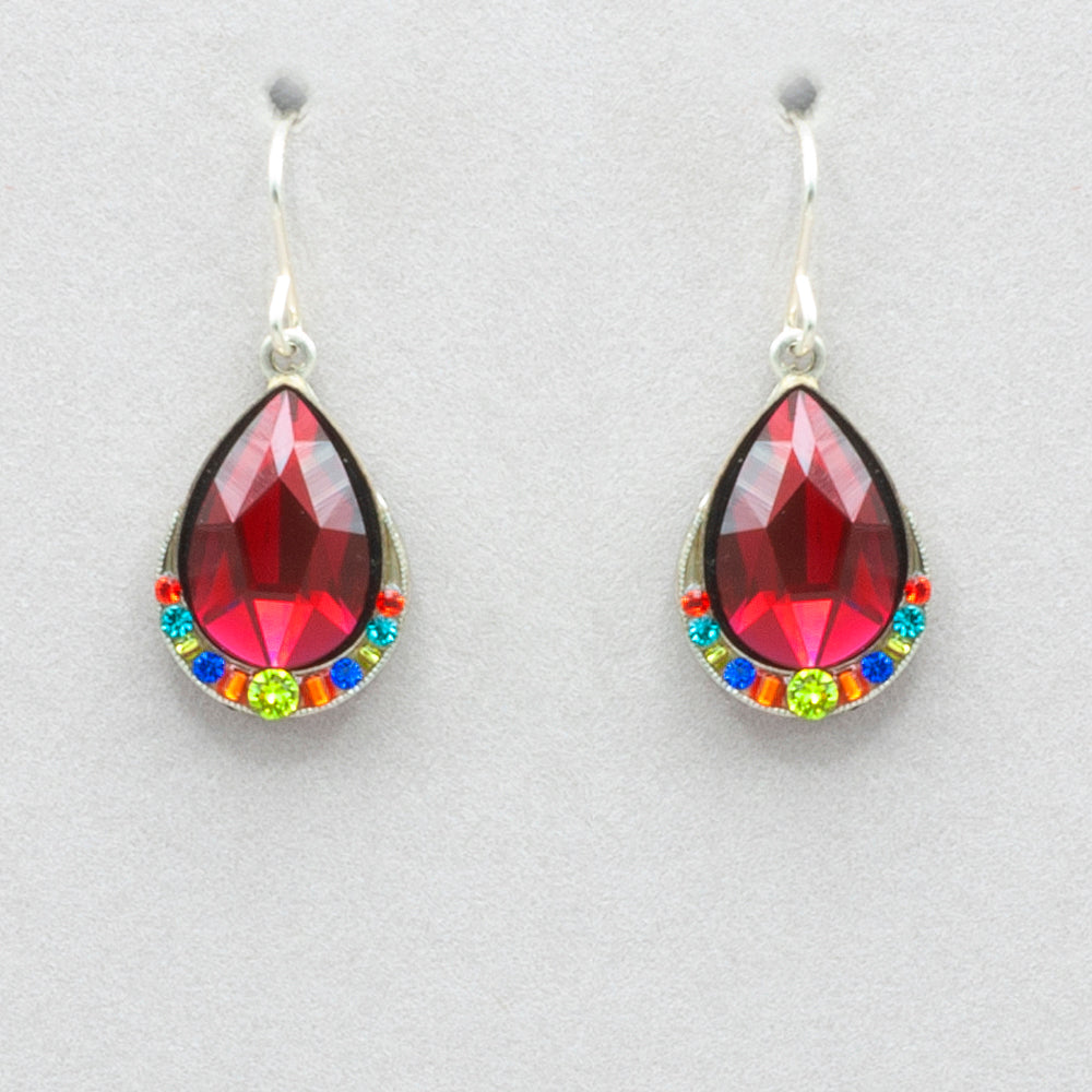 Firefly Simple Wide Drop Earrings - Scarlet