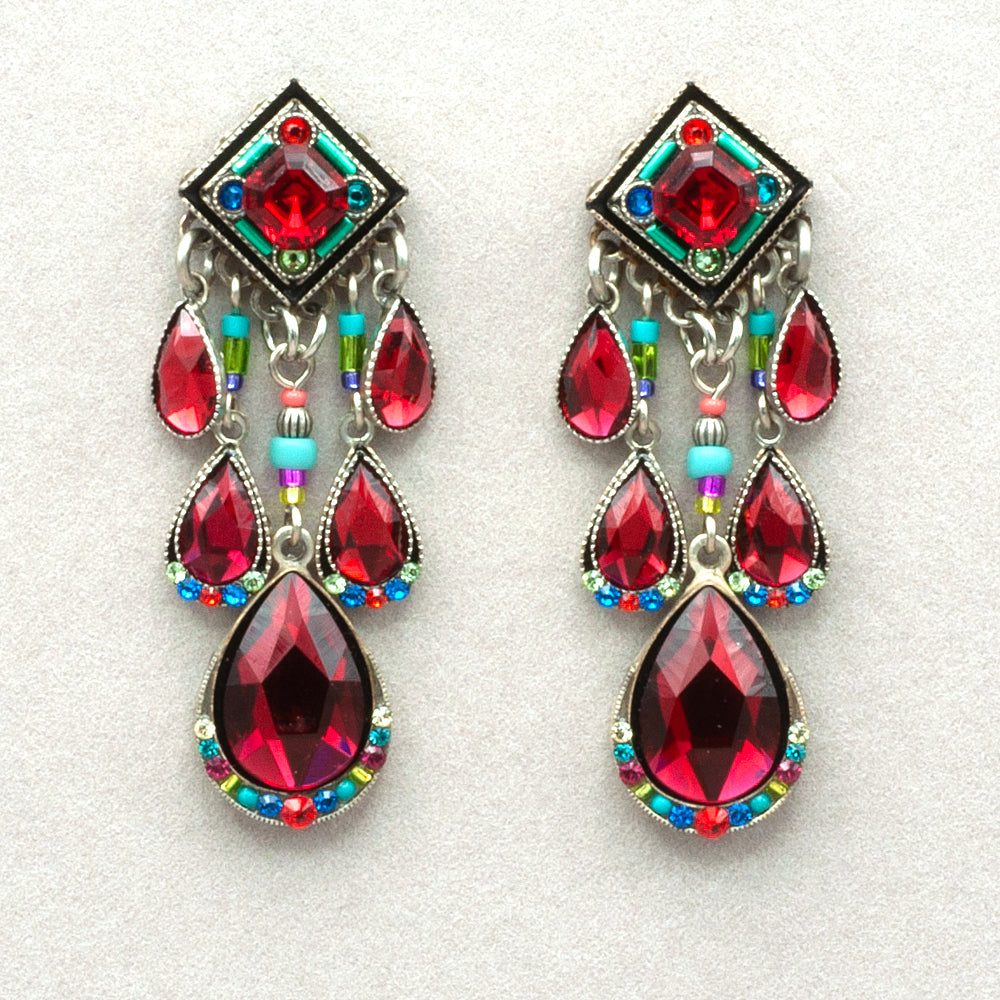 Firefly Elizabeth Chandelier Post Earrings - Red