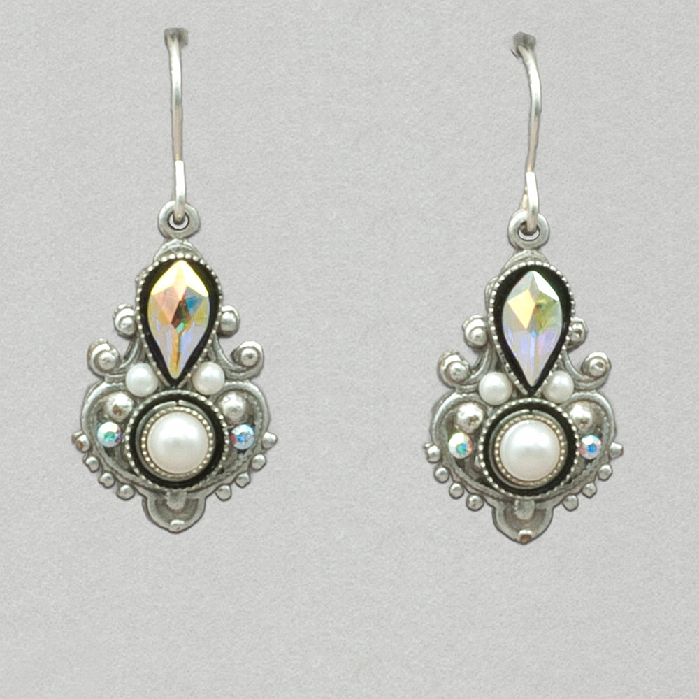 Firefly Exclamation Point Pearl Fancy Earrings - White