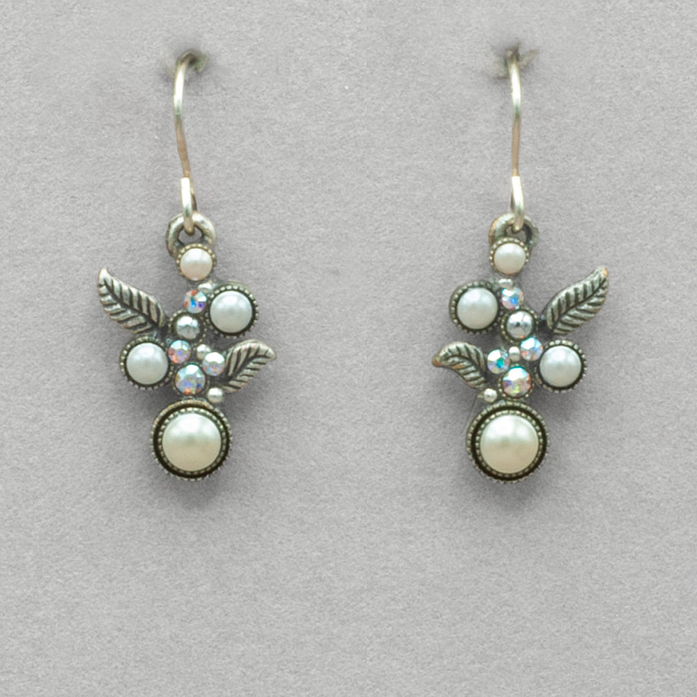 Firefly Scallop Glass Pearl Earrings - White