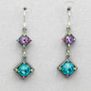 Firefly Rainbow Two Tear Diamond Shape Drop Earrings