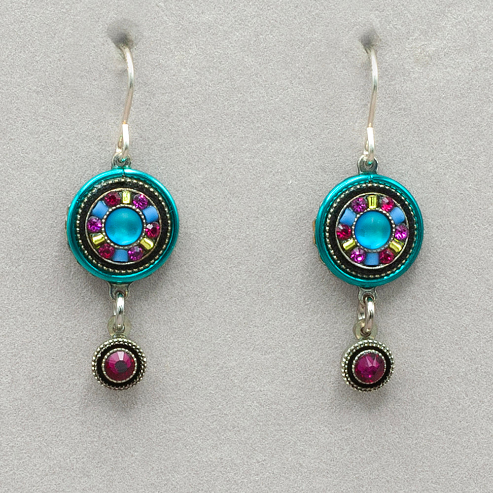 Firefly Moonlight Single Circle Drop Earrings - Bermuda Blue