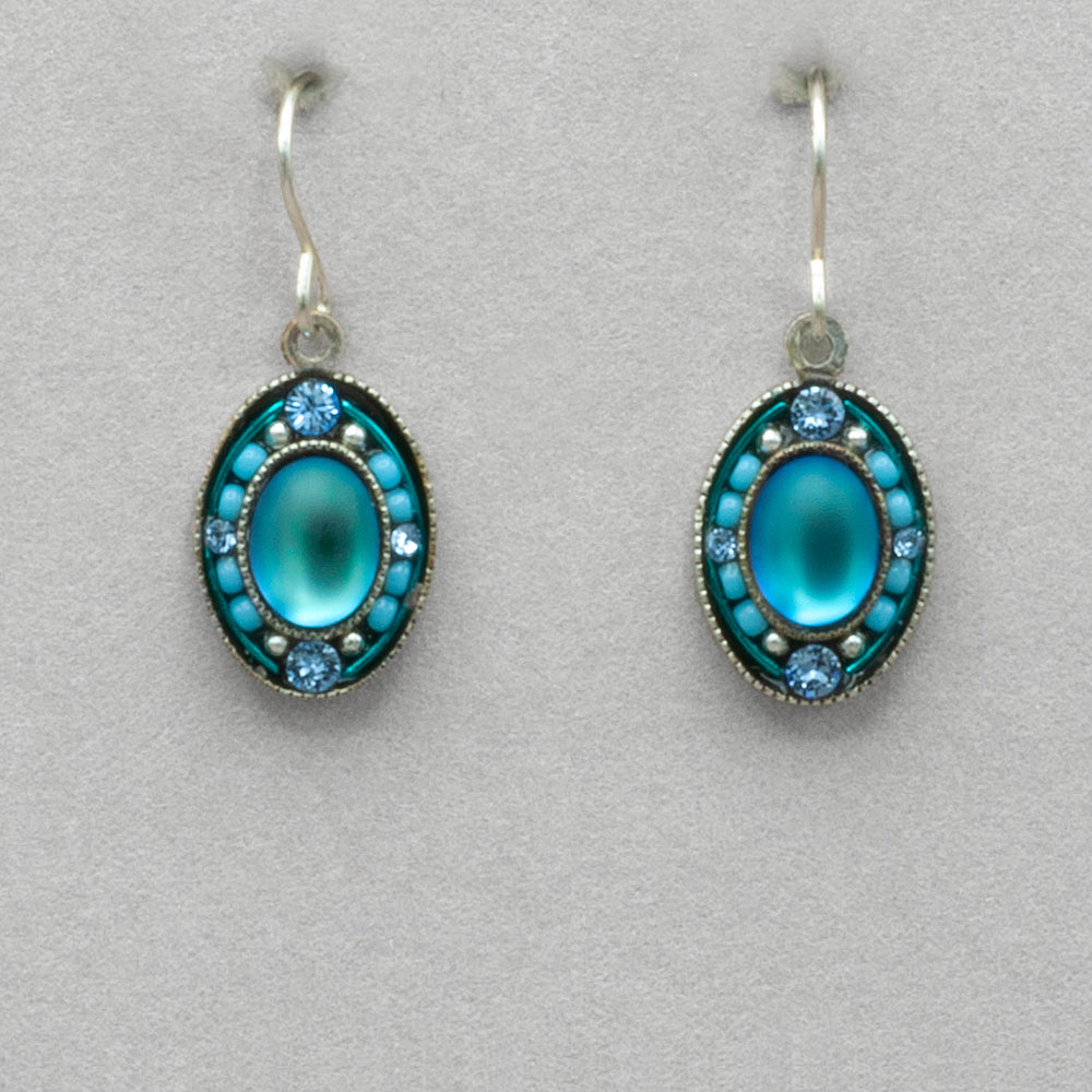 Firefly Moonlight Single Medium Oval Earrings - Light Blue