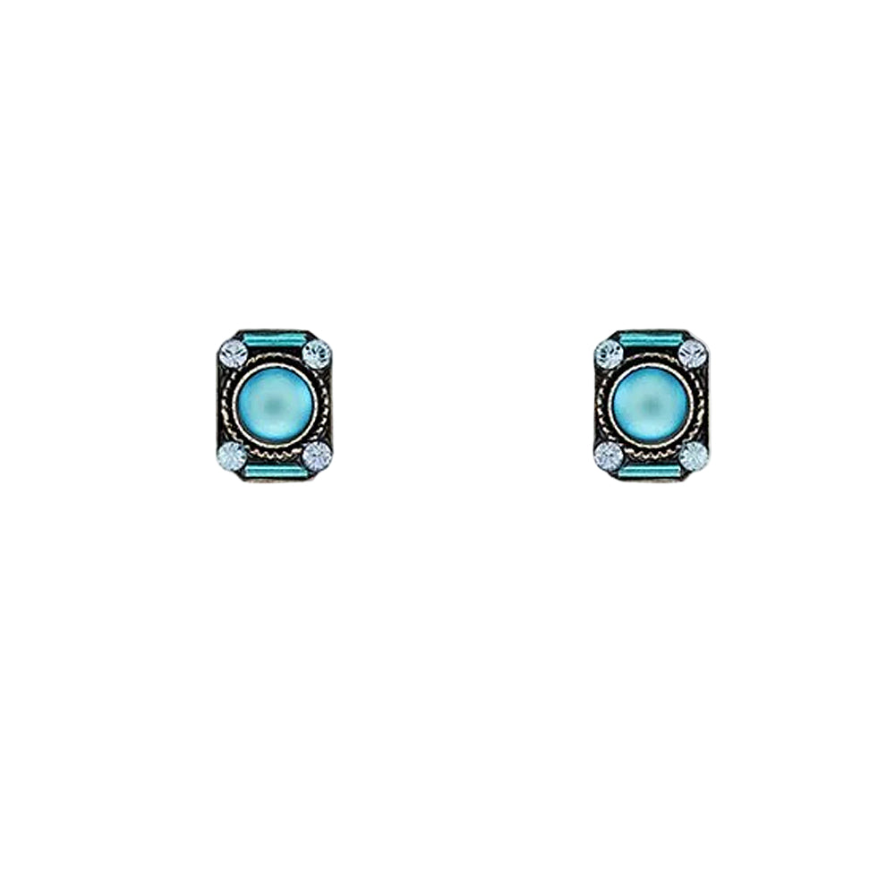 Firefly Moonlight Rectangle Stud Post Earrings - Light Blue
