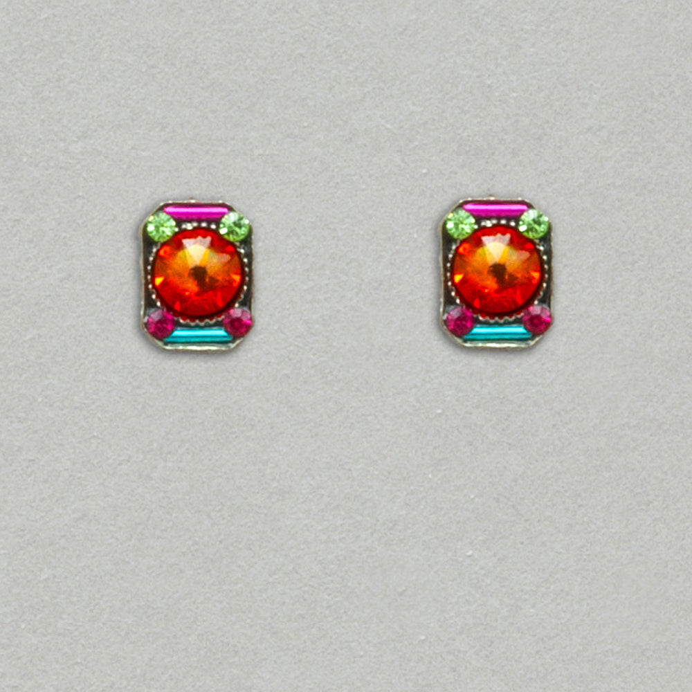 Firefly Stud Rectangle Post Earring - Multicolor