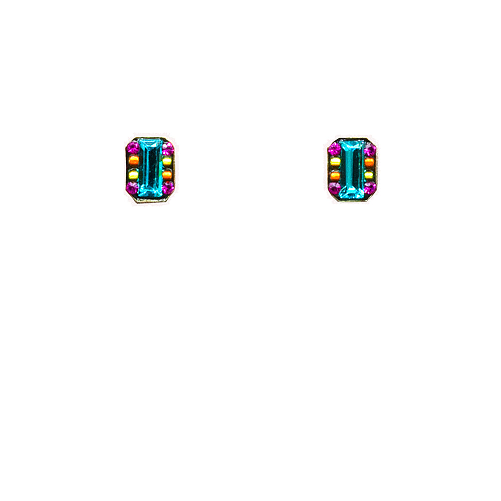 Firefly Rectangle Post Earring - Multicolor