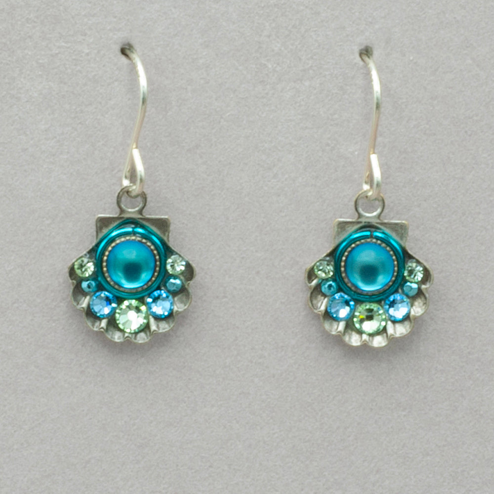 Firefly Moonlight Beach Shell Earrings - Aqua