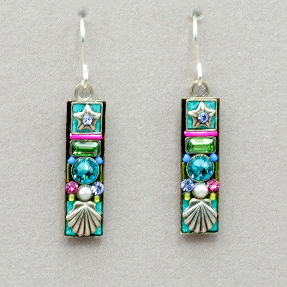 Firefly Beach Shell Rectangle Earrings - Soft