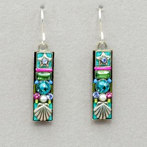 Firefly Beach Shell Rectangle Earrings
