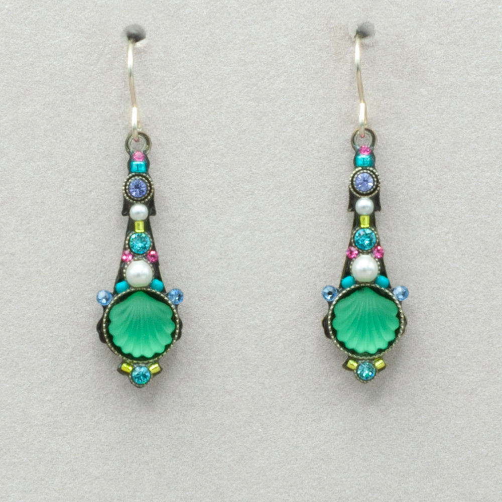 Firefly Beach Glass Long Drop Earrings - Soft