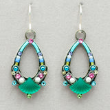 Firefly Beach Glass Oval Hoop Earrings
