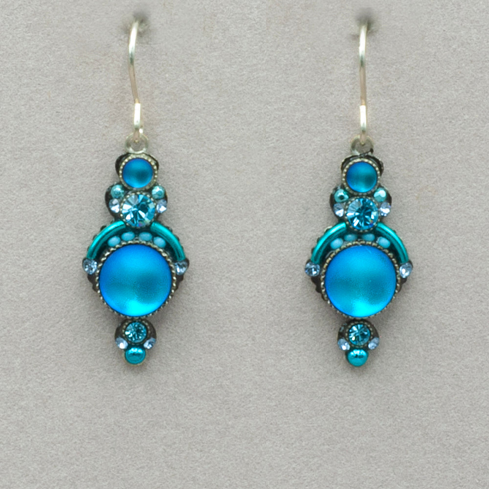 Firefly Moonlight Beach Glass Earrings - Light Blue