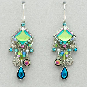 Firefly Beach Glass Waterfall Earrings