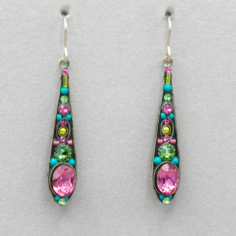 Firefly Stiletto Long Earrings - Rose
