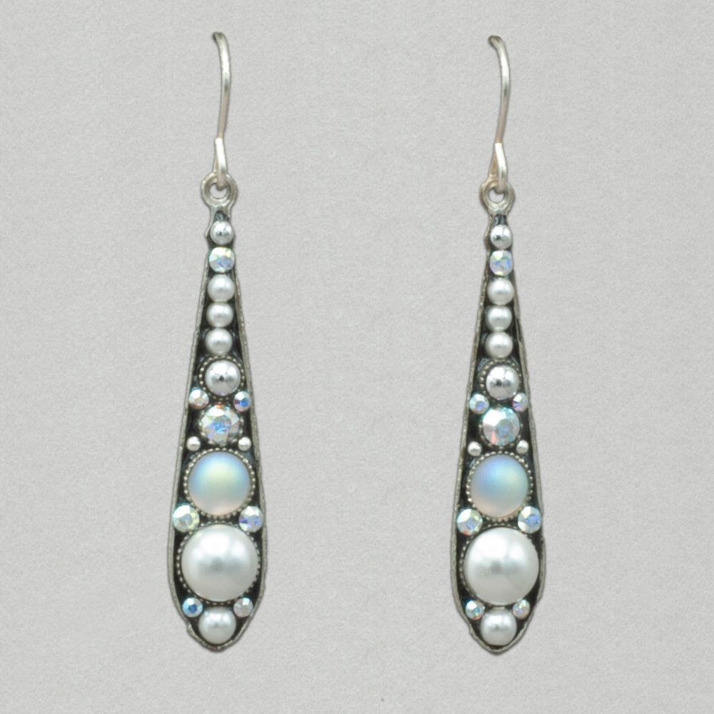 Firefly Stiletto Long Pearl Earring - White