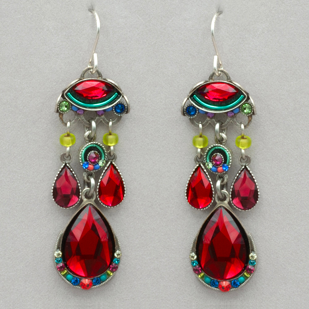 Firefly Elizabeth Chandelier Earrings- Red