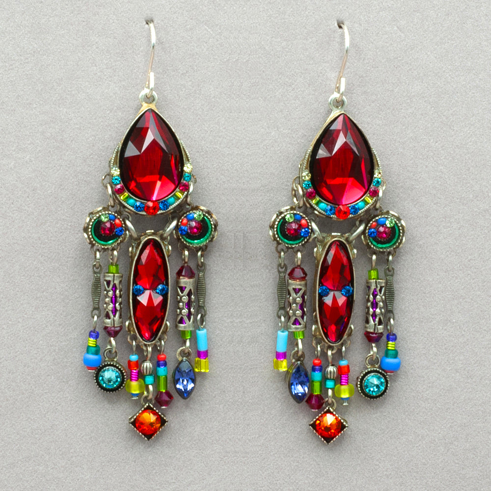 Firefly Elizabeth Chandelier Earrings - Red