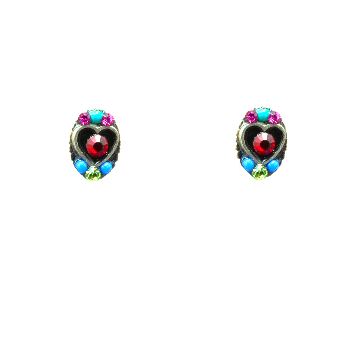 Firefly Oval Stud Post Earrings - Multicolor