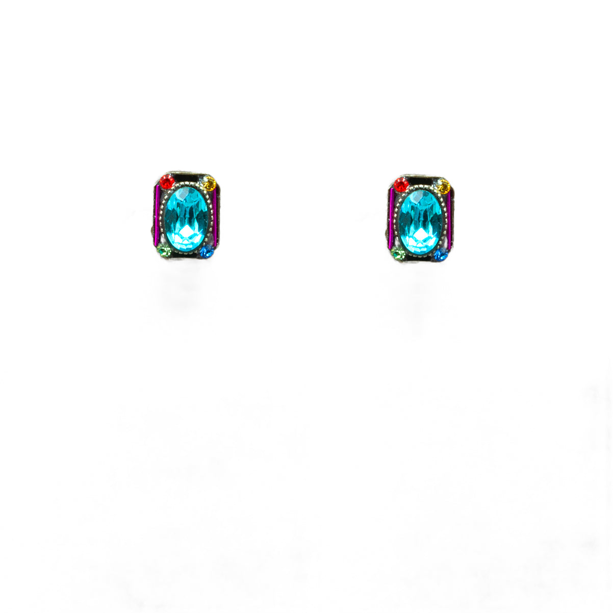 Firefly Rectangle Stud Post Earrings - Multicolor