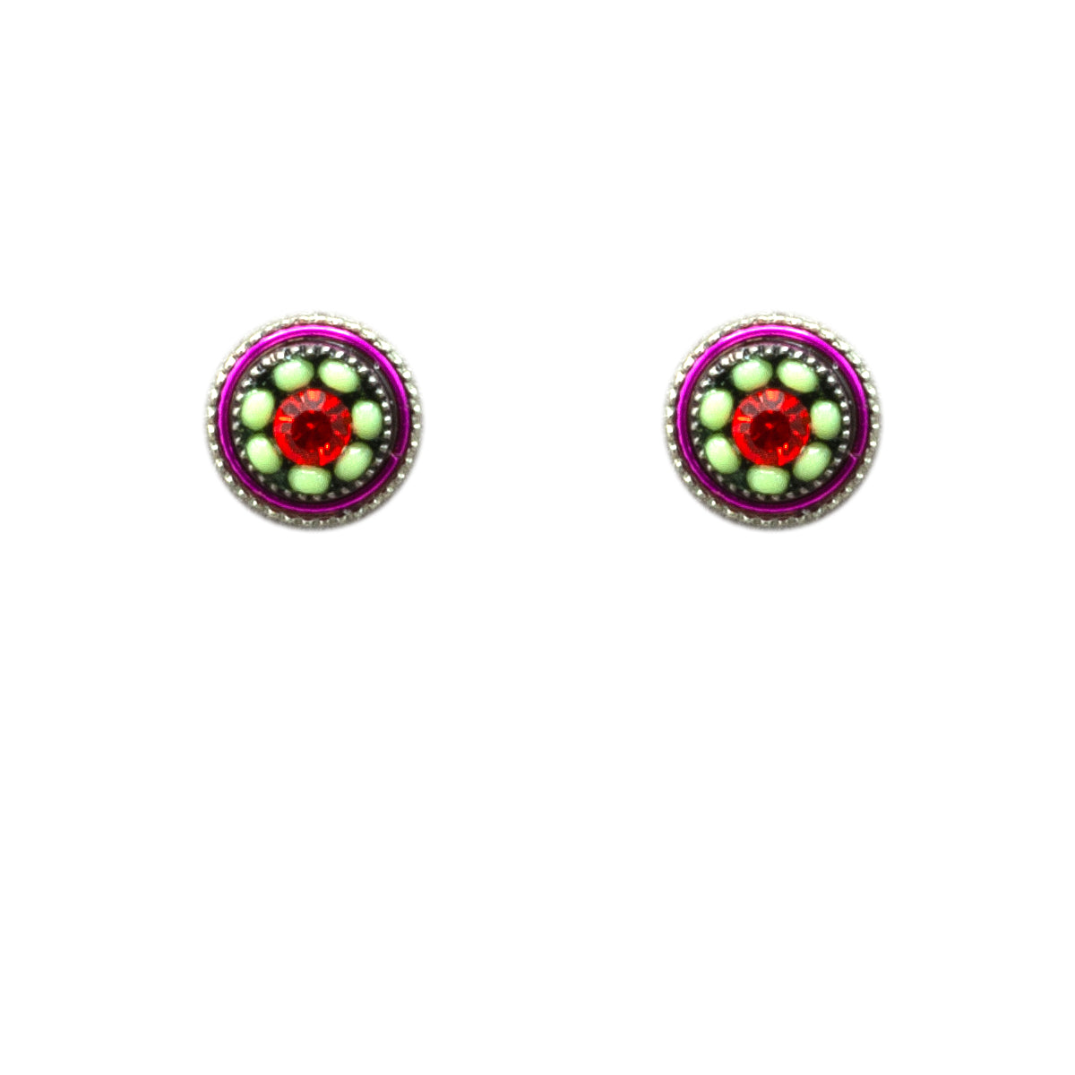 Firefly Flower Stud Earrings - Lime