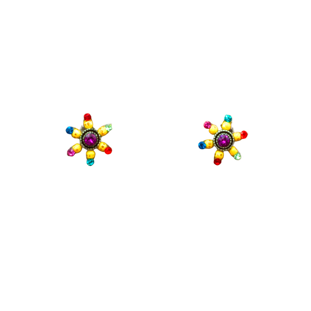 Firefly Stud Sunflower Earrings - Multicolor