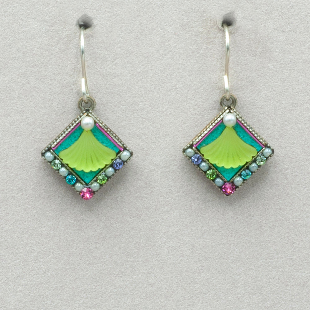 Firefly Beach Glass Simple Diamond Earrings - Soft