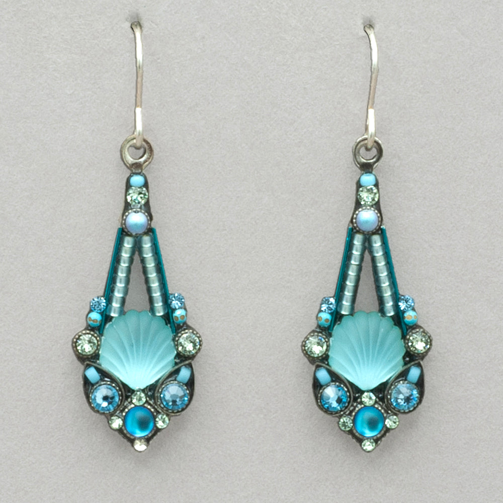 Firefly Ocean Parisian Shell Drop Earring - Aqua