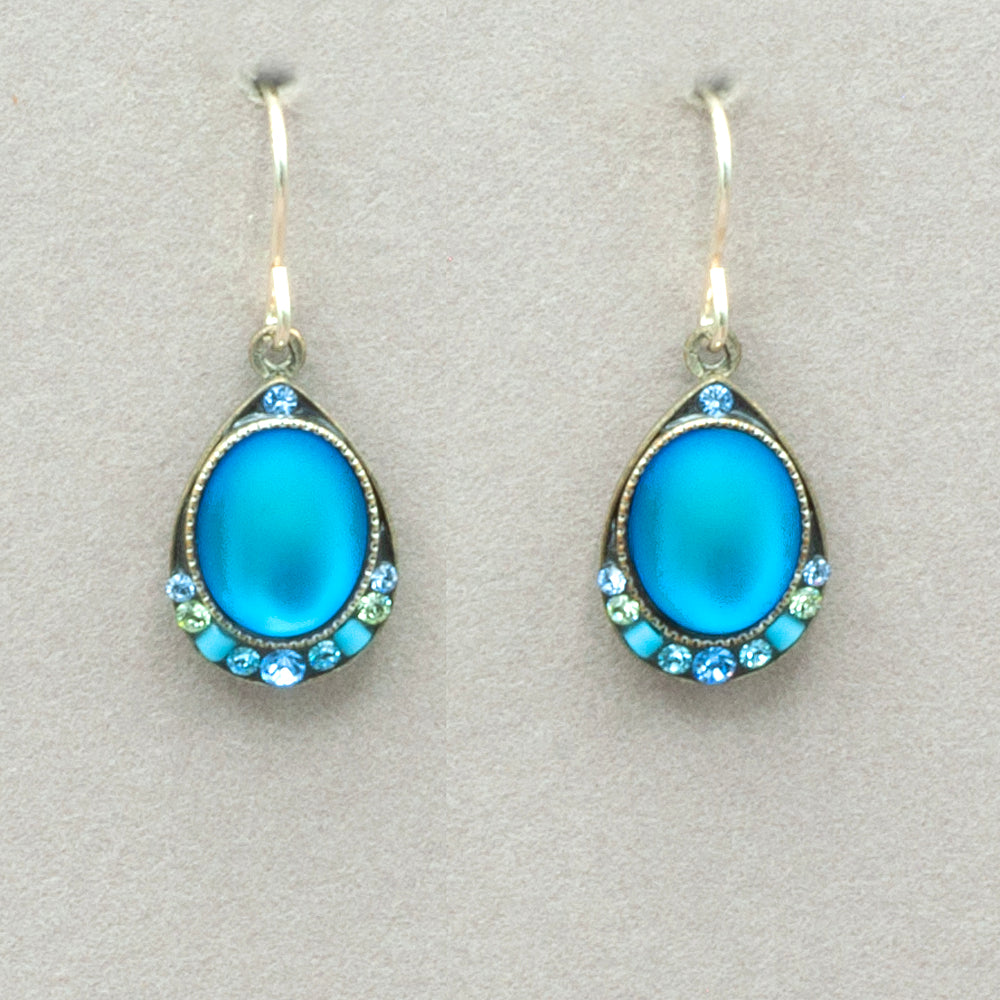Firefly Moonlight Simple Drop Wide Earrings - Light Blue
