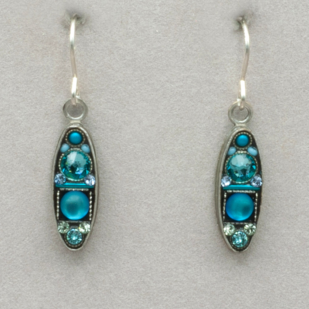 Firefly Moonlight Long Oval Earrings - Light Blue