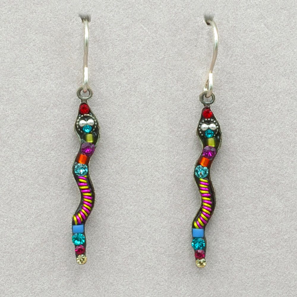 Firefly Nature Snake Earrings - Multicolor