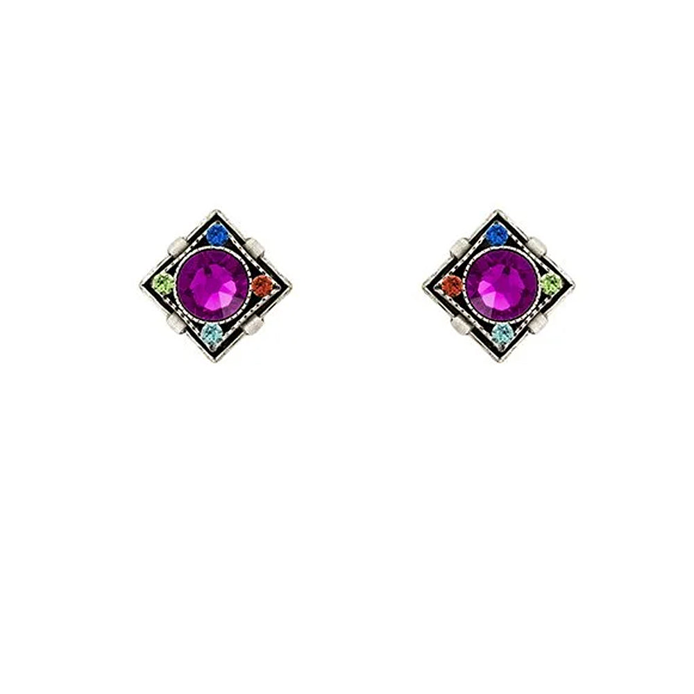 Firefly Architectural Diamond-Shape Stud Post Earrings - Multicolor
