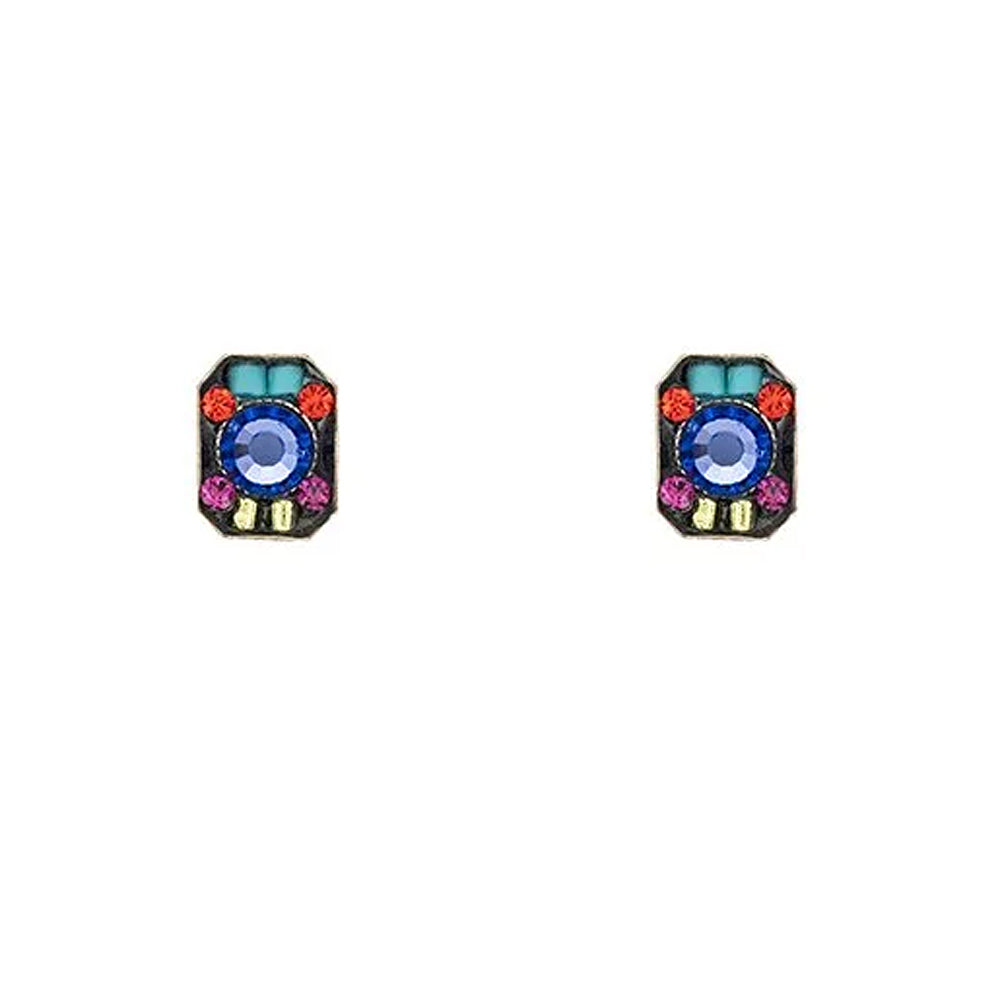 Firefly Architectural Rectangle Stud Post Earrings - Multicolor